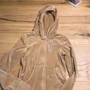 Juicy Couture tan velour zip up jacket
